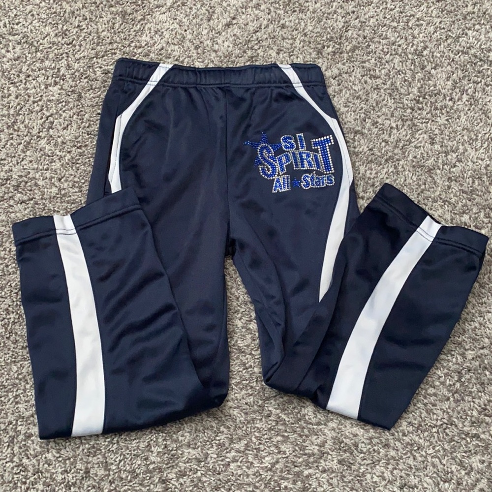 Girls xs elastic track pants w zip bottoms pockets